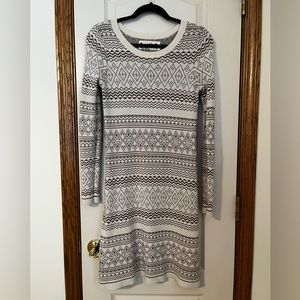 Cream and brown sweater dress, size small